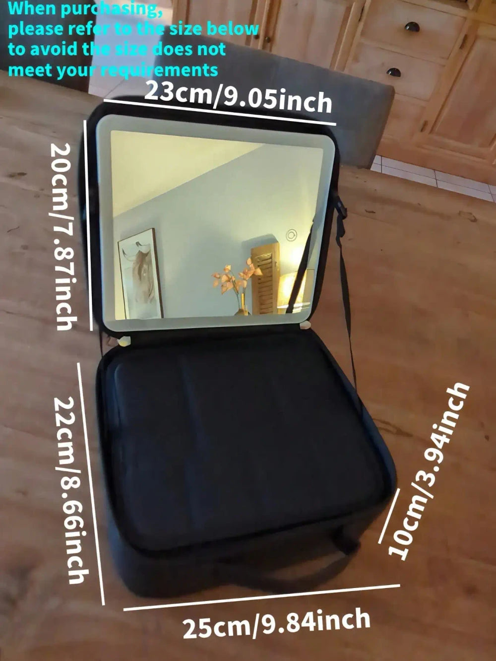 Travel Makeup Bag with LED Mirror