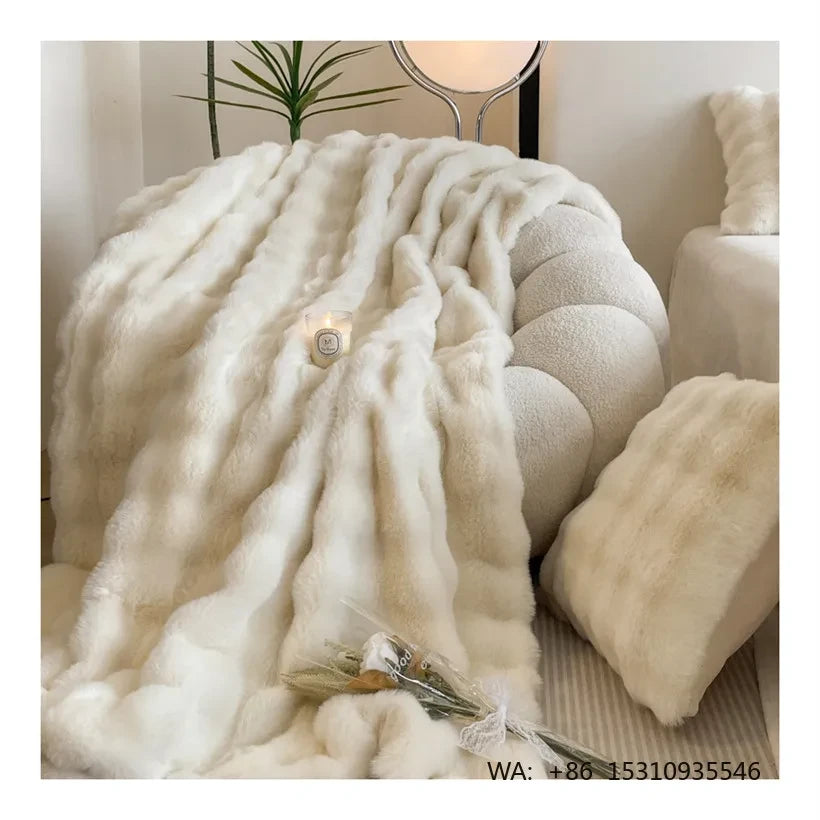 Soft Warm Faux Fur Throw Blanket