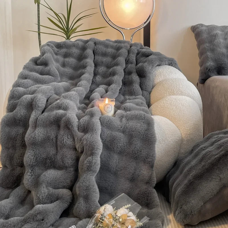 Soft Warm Faux Fur Throw Blanket
