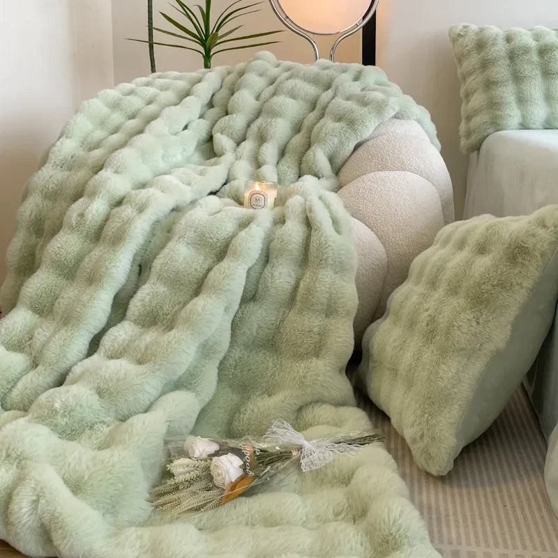 Soft Warm Faux Fur Throw Blanket
