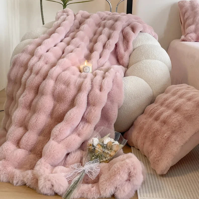 Soft Warm Faux Fur Throw Blanket
